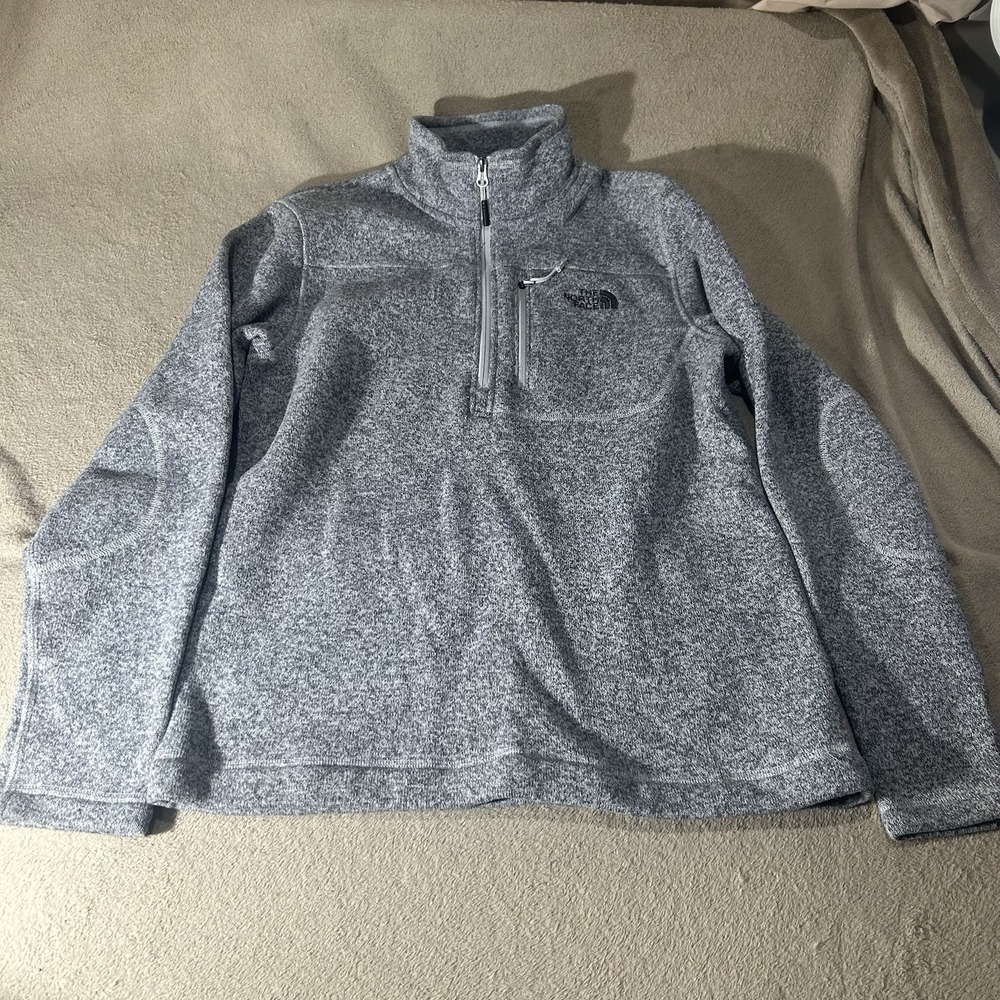 The North Face Gordon Lyons 1/4 Zip Fleece Pullover Mens M Grey Heather